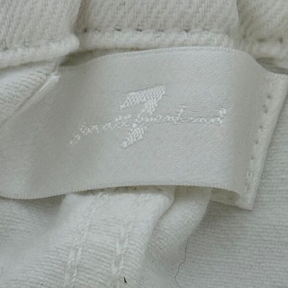 7 For All Mankind NWT White Paper Bag Waist Tapered Balloon Leg Crop Jeans Sz 30 - Picture 6 of 11